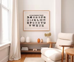 Typography Print Alphabet by Hermann Esser, Vintage Calligraphy Wall Art, Landscape Poster 7