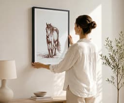Vintage Horse Wall Art Print, Jean Bernard Standing Western Horse, Farmhouse Home Decor 2