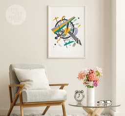 Abstract Art Print, Kandinsky Small Worlds IV 1922, Bauhaus Geometric Decor, Colourful Modern Home Decor, Housewarming Gift 6