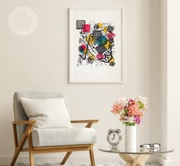 Abstract Art Print, Kandinsky Small Worlds V 1922, Bauhaus Geometric Decor, Colourful Modern Art, Housewarming Gift 7