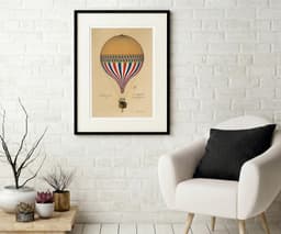 Vintage French Balloon Print, Paris 1874 Illustration, Wall Art Print in the UK 10