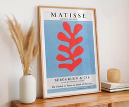 Matisse Wall Art Print, Papiers Découpés Poster, Red Blue Modern Print for Living Room, Housewarming Gift 5