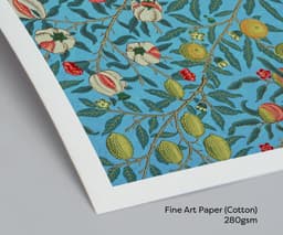 William Morris Wall Art Print, Four Fruits Blue Pattern 1862, Botanical Teal Decor, Arts and Crafts Floral Art, Giclée Fine Art Print 4