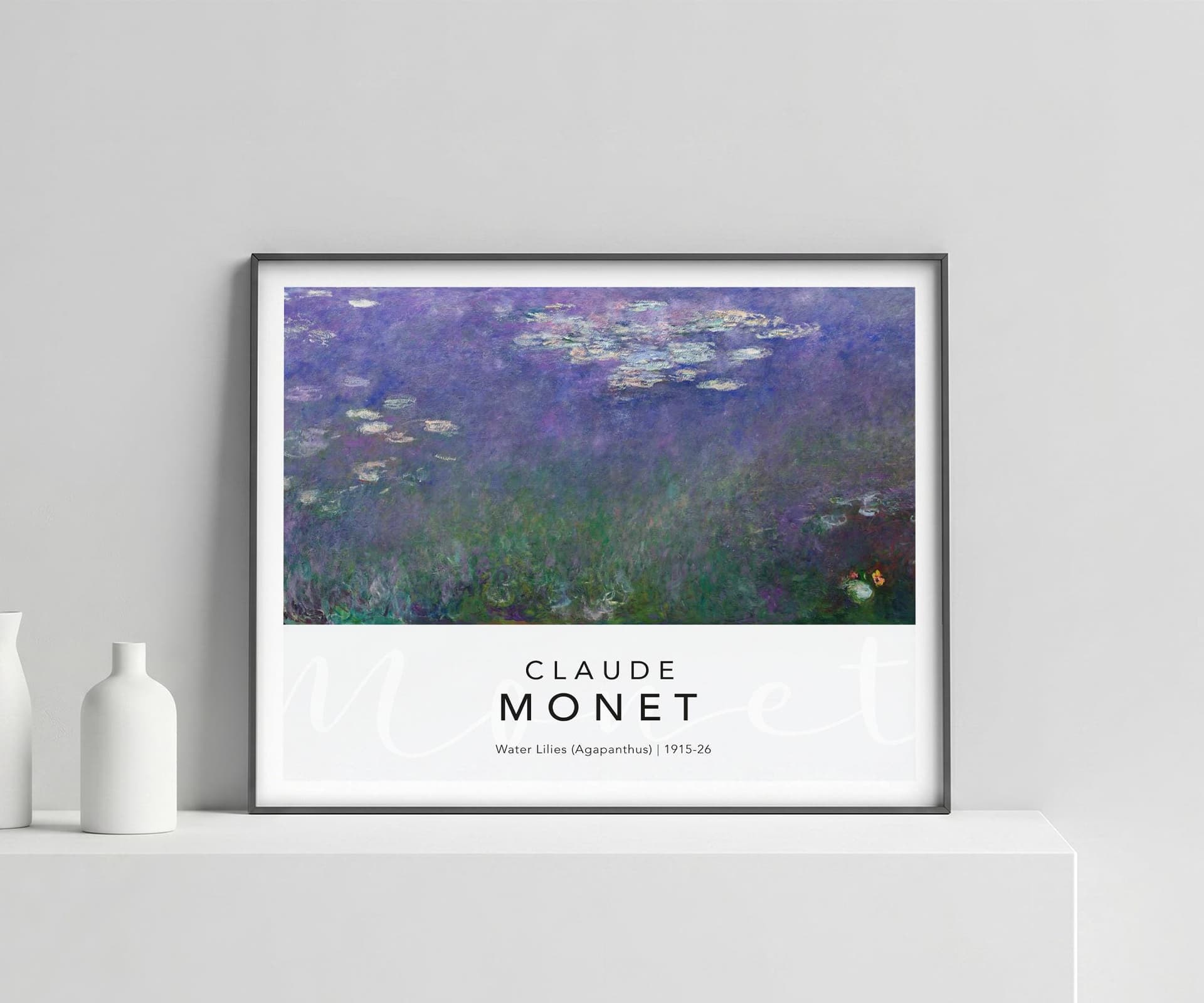 Claude Monet Water Lilies Agapanthus Print, Floral Decor, Impressionist Wall Art