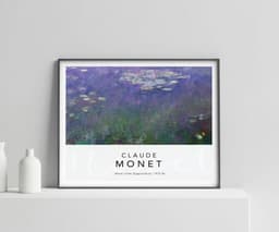 Claude Monet Water Lilies Agapanthus Print, Floral Decor, Impressionist Wall Art 1
