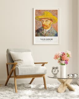 Van Gogh Wall Art Print, Self-Portrait with Straw Hat 1887, Post-Impressionist Portrait Decor, Iconic Fine Art, Giclée Fine Art Print 4