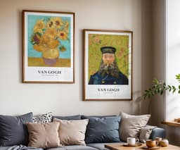 Van Gogh Set of 2 Prints, Sunflowers and The Postman, Post-Impressionist Wall Art, Gallery Wall Set, Living Room Decor, Giclée Print 6