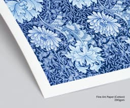 William Morris Poster: Patina Blue Floral Pattern Chrysanthemum, Wall Art Print for Living Room 9
