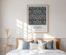 William Morris Wall Art Print, Strawberry Thief, Botanical wall art, Vintage Pattern Art, Maximalist Decor, Giclée Print 9
