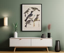Vintage Bird Wall Art Print, Alexander Wilson, Classic Illustration, Living Room Wall Art, Fine Art Print - Five Birds with Eggs and Insect 4