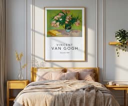 Floral Wall Art Print, Van Gogh Oleanders, Green Decor Ideas, Flower Motifs, Living Room Art, Giclée 6