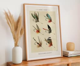 Fishing Fly Art Print, Lake Flies Mary Orvis Marbury 1892, Vintage Angling Wall Art, Study Decor, Sporting Gift, Giclée Fine Art Print 3