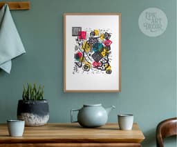 Abstract Art Print, Kandinsky Small Worlds V 1922, Bauhaus Geometric Decor, Colourful Modern Art, Housewarming Gift 5