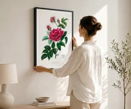 Vintage Wall Art Print, Red Rose Botanical Flower, Cottage Core, Floral Lovers Gift 2