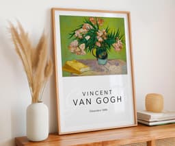 Floral Wall Art Print, Van Gogh Oleanders, Green Decor Ideas, Flower Motifs, Living Room Art, Giclée 5