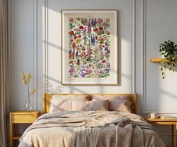Floral Wall Art Print, Vintage Botanical Illustration, Adolphe Millot Flowers, Colourful Flower Decor, Giclée Fine Art Print 9