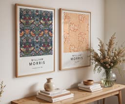 William Morris Set of 2 Prints, Strawberry Thief and Apple, Arts and Crafts Gallery Wall, Botanical Wall Art, Above Bed Decor 5