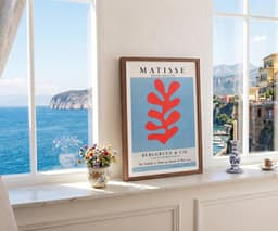 Matisse Wall Art Print, Papiers Découpés Poster, Red Blue Modern Print for Living Room, Housewarming Gift 3
