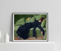 Ramon Casas Print: Decadent Woman After the Dance, Art Nouveau Print for Living Room, Housewarming gift made in the UK 1