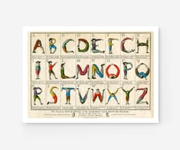 Vintage Alphabet Poster Comical Hotch Potch, Abc typography print, Mid-century poster, Made in the UK 1
