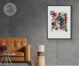Abstract Art Print, Kandinsky Small Worlds V 1922, Bauhaus Geometric Decor, Colourful Modern Art, Housewarming Gift 4