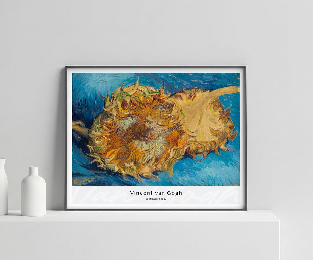 Van Gogh Wall Art Print, Sunflowers, Famous Painting for Living Room, Eclectic Home Decor