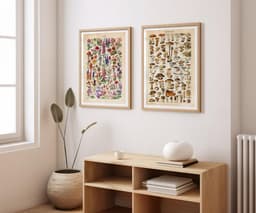 Adolphe Millot Botanical Prints, Vintage Mushroom and Flower Wall Art (Set of 2) 7