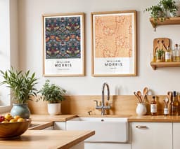 William Morris Set of 2 Prints, Strawberry Thief and Apple, Arts and Crafts Gallery Wall, Botanical Wall Art, Above Bed Decor 3