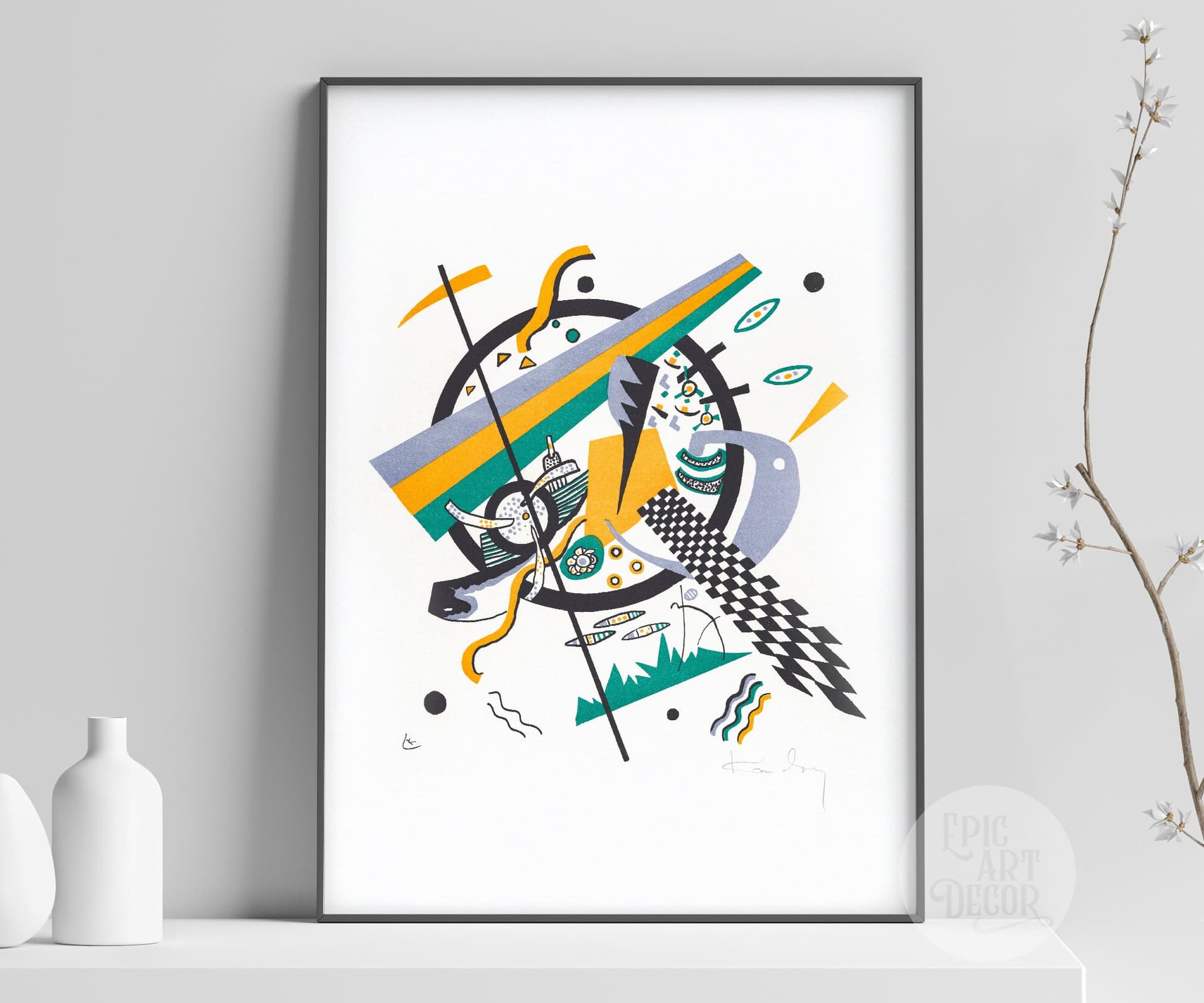 Abstract Art Print, Kandinsky Small Worlds IV 1922, Bauhaus Geometric Decor, Colourful Modern Home Decor, Housewarming Gift