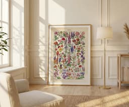 Floral Wall Art Print, Vintage Botanical Illustration, Adolphe Millot Flowers, Colourful Flower Decor, Giclée Fine Art Print 6