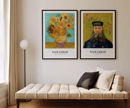 Van Gogh Set of 2 Prints, Sunflowers and The Postman, Post-Impressionist Wall Art, Gallery Wall Set, Living Room Decor, Giclée Print 5