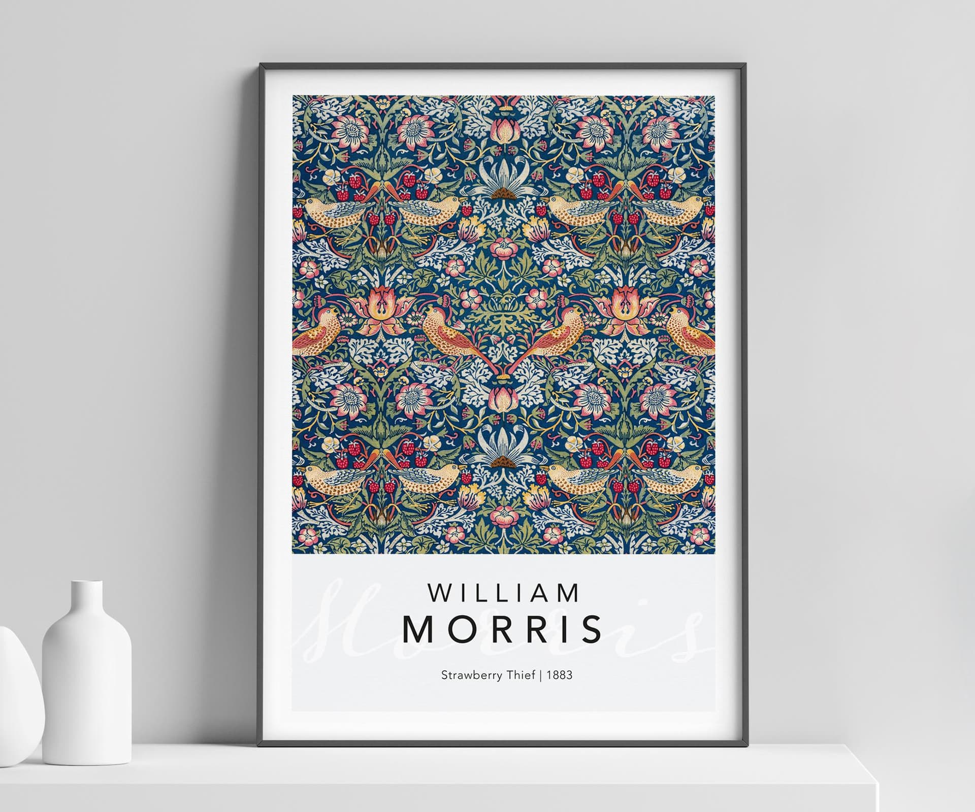 William Morris Wall Art Print, Strawberry Thief, Botanical wall art, Vintage Pattern Art, Maximalist Decor, Giclée Print