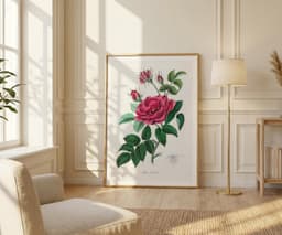 Vintage Wall Art Print, Red Rose Botanical Flower, Cottage Core, Floral Lovers Gift 5