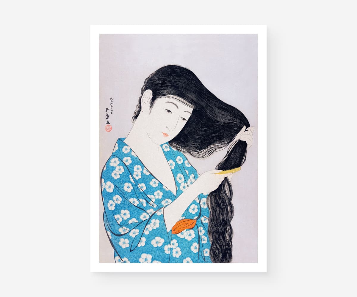 Japanese Wall Art Print, Goyō Hashiguchi, Vintage Wall Decor for Living Room
