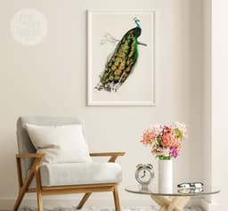 Vintage Peacock Art Print, Charles Dessalines D'Orbigny Illustration, Exotic Bird Botanical Giclée 6