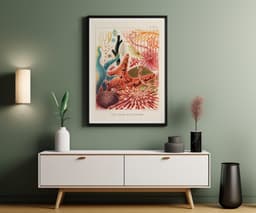 Marine Life Wall Art Print, Saville-Kent, Vintage, Living Room Coastal Decor, Blue Fine Art Print - The Great Barrier Reef of Australia 4