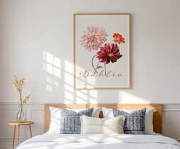 Vintage Print, Dahlias Floral Art, Willem Hekking Artwork, Living Room Wall Art, Print for Wall 9