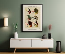 Bass Flies Wall Art Print, Mary Orvis Marbury, Vintage Sports Decor, Home Office Fine Art Print, Classic Giclée Art 5