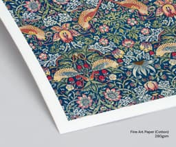 William Morris Wall Art Print, Strawberry Thief, Botanical wall art, Vintage Pattern Art, Maximalist Decor, Giclée Print 2