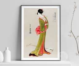 Eishi Hosoda Print, Vintage Japanese Wall Art for Living Room, Bedroom or Kitchen 2