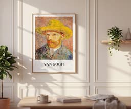 Van Gogh Wall Art Print, Self-Portrait with Straw Hat 1887, Post-Impressionist Portrait Decor, Iconic Fine Art, Giclée Fine Art Print 6