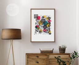 Abstract Art Print, Kandinsky Small Worlds V 1922, Bauhaus Geometric Decor, Colourful Modern Art, Housewarming Gift 6