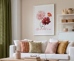 Vintage Print, Dahlias Floral Art, Willem Hekking Artwork, Living Room Wall Art, Print for Wall 10