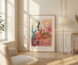 Marine Life Wall Art Print, Saville-Kent, Vintage, Living Room Coastal Decor, Blue Fine Art Print - The Great Barrier Reef of Australia 5