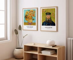 Van Gogh Set of 2 Prints, Sunflowers and The Postman, Post-Impressionist Wall Art, Gallery Wall Set, Living Room Decor, Giclée Print 4
