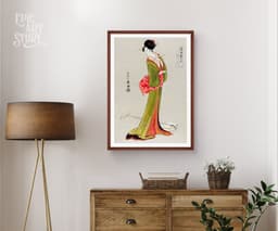 Eishi Hosoda Print, Vintage Japanese Wall Art for Living Room, Bedroom or Kitchen 7