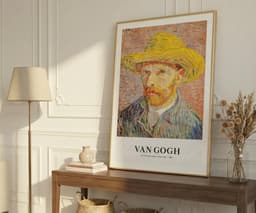 Van Gogh Wall Art Print, Self-Portrait with Straw Hat 1887, Post-Impressionist Portrait Decor, Iconic Fine Art, Giclée Fine Art Print 10