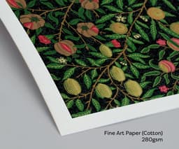William Morris Wall Art Print, Four Fruits Pattern 1862, Dark Botanical Decor, Maximalist Wall Art, Arts and Crafts, Giclée Print 4