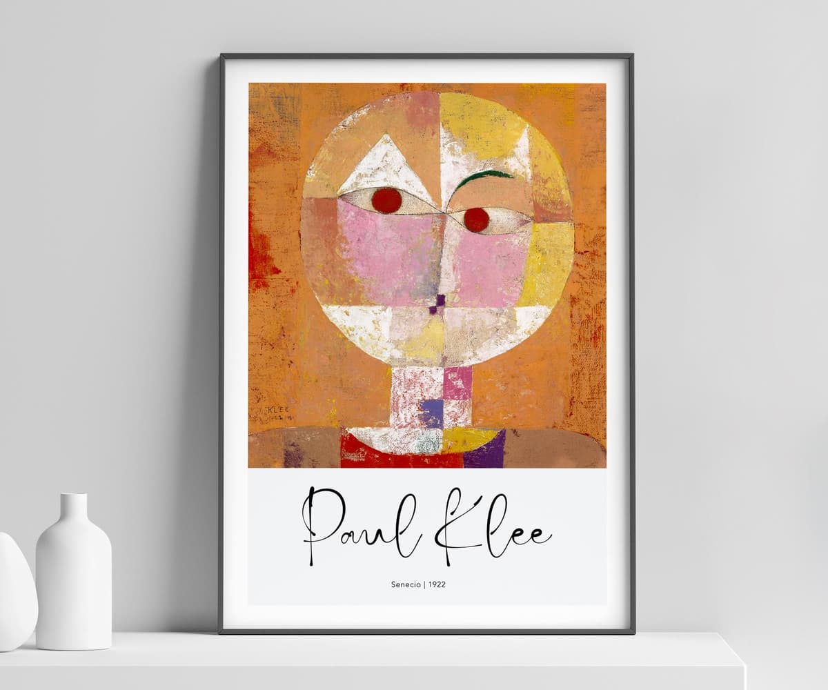 Abstract art print, paul klee senecio, boho terracotta wall art, modern home decor, housewarming gift
