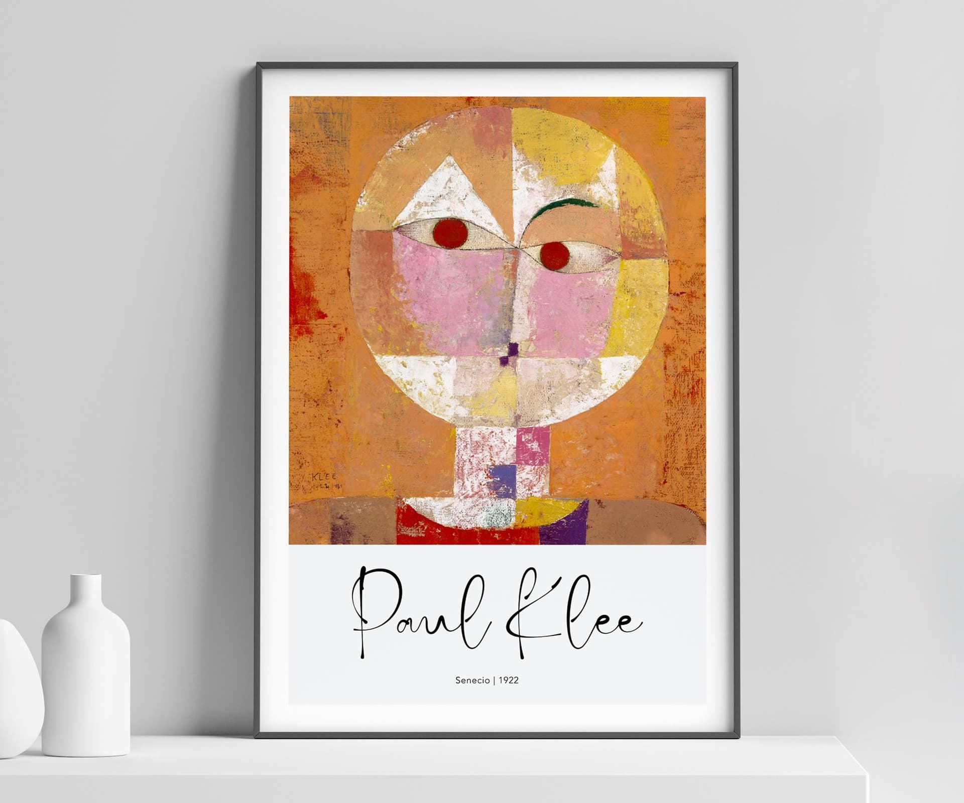 Abstract art print, paul klee senecio, boho terracotta wall art, modern home decor, housewarming gift